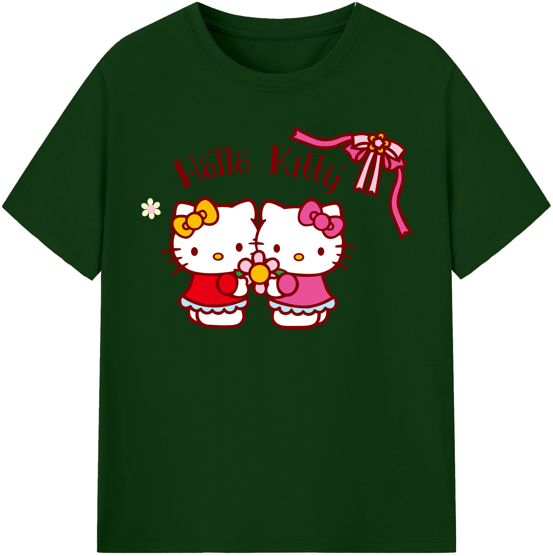 （画像用） Hello Kitty ハローキティ 綿100％半袖Tシャツ（フロントプリント）